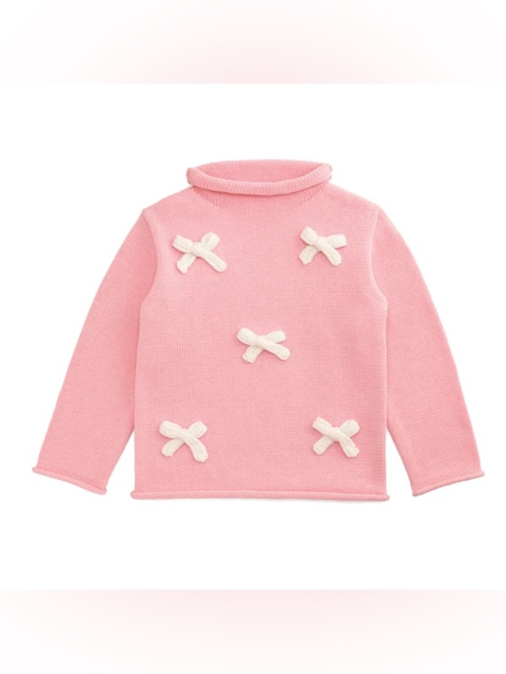 Pink Bow Rollneck Toddler Sweater
